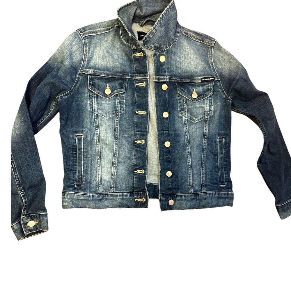 Calvin Klein Jeans Jacket Trucker Button Unisex size Small
